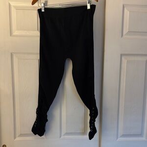 INC International Concepts Black Leggings with Button Detail
